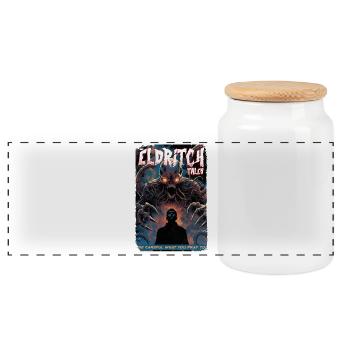 Eldritch Tales Tentakel Schatten-Tee - Panorama Keksdose mit Holzdeckel - Weiß - Vorne