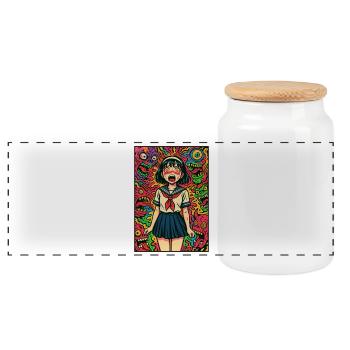 Monstre Night Sailor Girl - Boîte à biscuits avec couvercle en bois - blanc - Devant