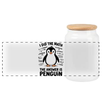 Mathe Sprüche Pinguin Lustiges Mathe Geschenk  - Panorama Keksdose mit Holzdeckel - Weiß - Vorne