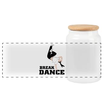Breakdance - Breaking Sport - Panorama Keksdose mit Holzdeckel - Weiß - Vorne