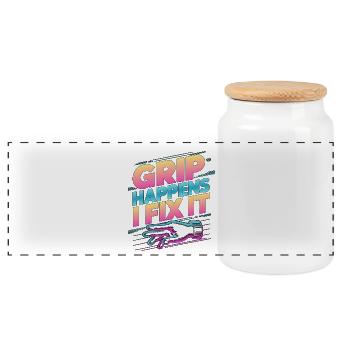 La prise du thérapeute sur la main arrive Je répare le kinésithérapeute - Boîte à biscuits avec couvercle en bois - blanc - Devant