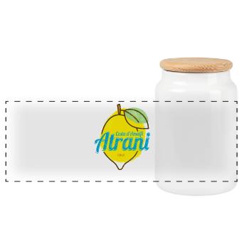 Atrani Costa d'Amalfi Lemon Italy Amalfi Coast - Panoramic Cookie Jar with Wooden Lid - white - Front