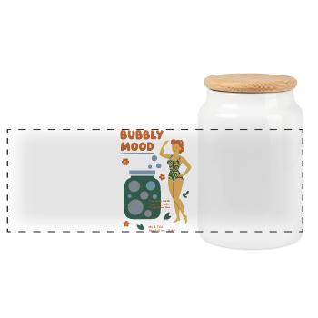 Sourdough Bubbly Mood Bread Baking Baker - Panorama Keksdose mit Holzdeckel - Weiß - Vorne