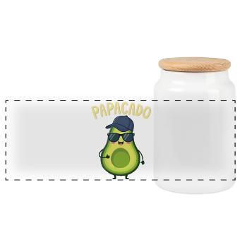 Futur papa et papa, Papacado, grossesse - Boîte à biscuits avec couvercle en bois - blanc - Devant