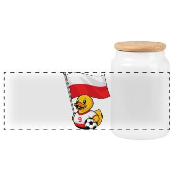 Polen Fußball Fan Shirt für stolze Fans - Panorama Keksdose mit Holzdeckel - Weiß - Vorne
