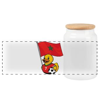Marokko Fußball Fan Shirt für stolze Fans - Panorama Keksdose mit Holzdeckel - Weiß - Vorne