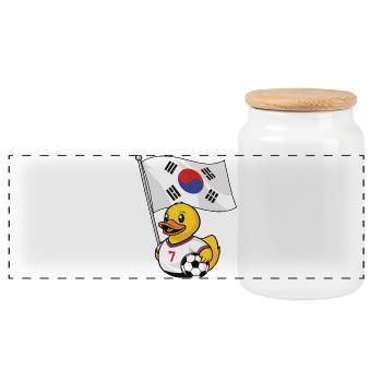 Südkorea Fußball Fan Shirt für stolze Fans - Panorama Keksdose mit Holzdeckel - Weiß - Vorne