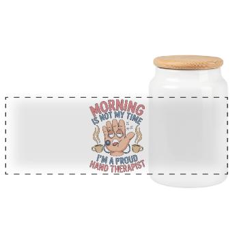 Le thérapeute de la main Morning n’est pas mon kinésithérapeute - Boîte à biscuits avec couvercle en bois - blanc - Devant
