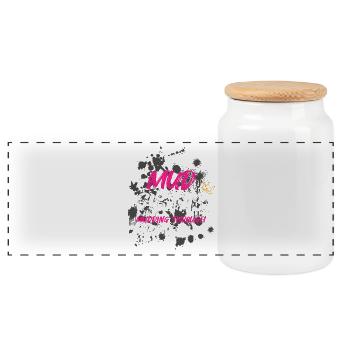 Mud sistas Schlammlauf Mud Run Muddy Race - Panoramic Cookie Jar with Wooden Lid - white - Front