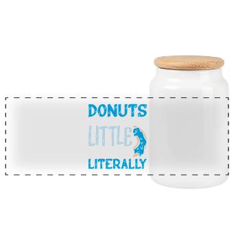 Donut fast food - Panoramic Cookie Jar with Wooden Lid - white - Front