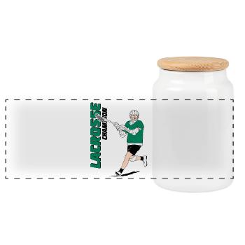 Joueur de crosse - Boîte à biscuits avec couvercle en bois - blanc - Devant