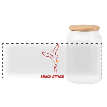Snack Attack Möwe Eis - Panoramic Cookie Jar with Wooden Lid - white - Front