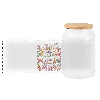 Vétérinaire mobile voyageant avec plus de fourrure : appelez le vétérinaire - Boîte à biscuits avec couvercle en bois - blanc - Devant