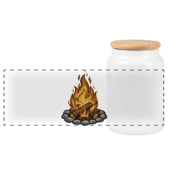 Exposition du feu de camp Confort n°2 - Boîte à biscuits avec couvercle en bois - blanc - Devant