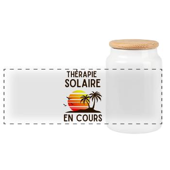 Thérapie Solaire en Cours - Boîte à biscuits avec couvercle en bois - blanc - Devant