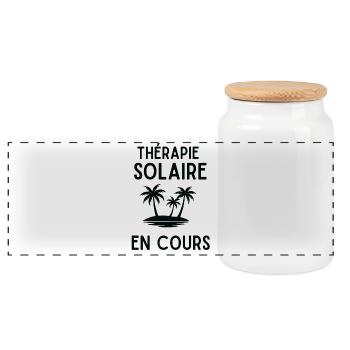 Therapie Solaire en Cours Palmier - Boîte à biscuits avec couvercle en bois - blanc - Devant