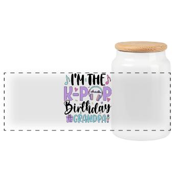 Je suis le grand-père d’anniversaire de la K Pop - Boîte à biscuits avec couvercle en bois - blanc - Devant