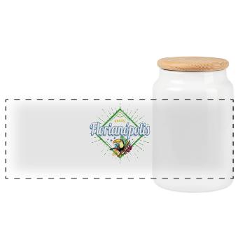 Florianopolis Santa Catarina Brasilien Souvenir - Panorama Keksdose mit Holzdeckel - Weiß - Vorne