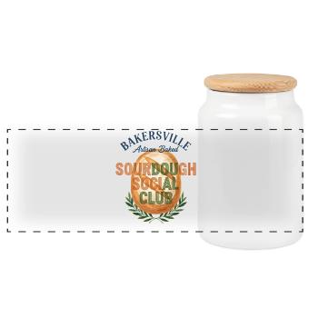 Sourdough Social Club Brotbacker-Bäcker-Ära - Panorama Keksdose mit Holzdeckel - Weiß - Vorne