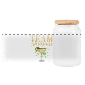 Hen Party Cocktail Team Daiquiri - Panoramic Cookie Jar with Wooden Lid - white - Front