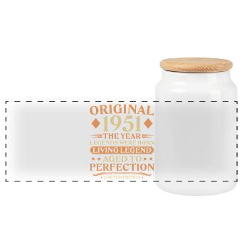 Original 1951 – 75e anniversaire Vintage Legend - Boîte à biscuits avec couvercle en bois - blanc - Devant