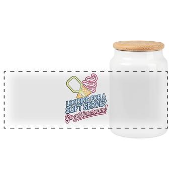 Pickleball Player Looking For Soft Serve Dinking - Panoramic Cookie Jar with Wooden Lid - white - Front