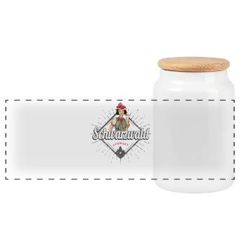 Schwarzwald Baden-Württemberg Deutschland Souvenir - Panorama Keksdose mit Holzdeckel - Weiß - Vorne