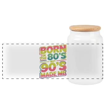 Né dans les années 80 Mais les années 90 m’ont rendu rétro - Boîte à biscuits avec couvercle en bois - blanc - Devant
