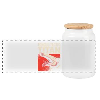 Tongue Tactician | Comic Anteater - Panoramic Cookie Jar with Wooden Lid - white - Front