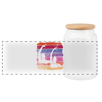 Artistic Swim Team Synchronschwimmen - Panorama Keksdose mit Holzdeckel - Weiß - Vorne
