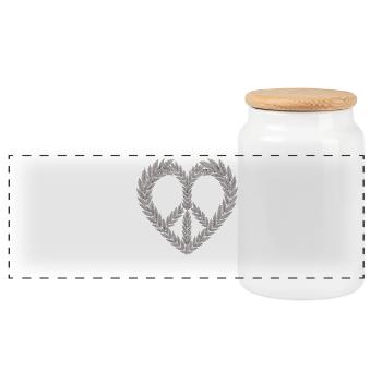 T-shirt en forme de cœur au cannabis – Amour de feuilles de chanvre - Boîte à biscuits avec couvercle en bois - blanc - Devant