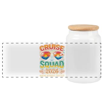 Équipe de croisière 2026 Sunset - Boîte à biscuits avec couvercle en bois - blanc - Devant