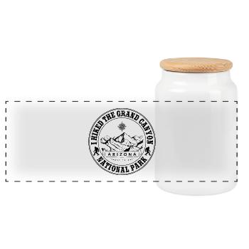 I Hiked Grand Canyon National Park Hiking - Panoramic Cookie Jar with Wooden Lid - white - Front