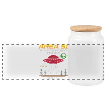 Visites touristiques de la zone 51 - Boîte à biscuits avec couvercle en bois - blanc - Devant