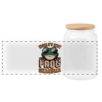 Meilleure grenouille grand-mère du monde avec - Boîte à biscuits avec couvercle en bois - blanc - Devant