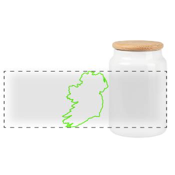 Outline Ireland - Panoramic Cookie Jar with Wooden Lid - white - Front
