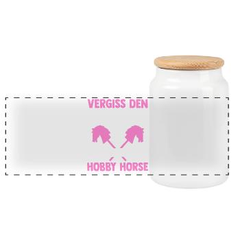 Steckenpferd Hobbyhorse Hobby Horsing - Panorama Keksdose mit Holzdeckel - Weiß - Vorne