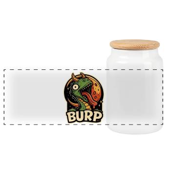 Burp Dragon Moon Tee - Panorama Keksdose mit Holzdeckel - Weiß - Vorne