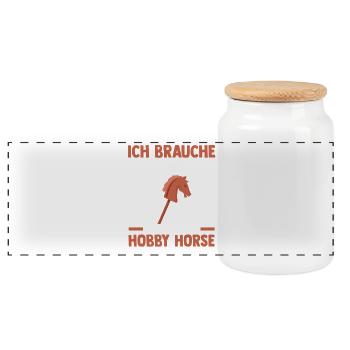 Steckenpferd Hobbyhorse Hobby Horsing - Panorama Keksdose mit Holzdeckel - Weiß - Vorne