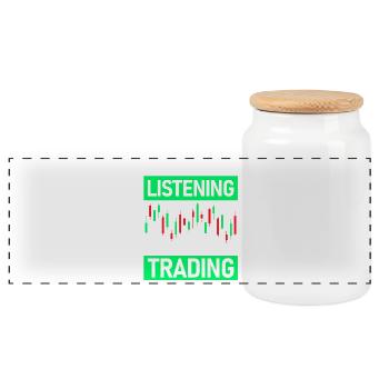Sorry i wasn't listening Aktienmarkt Börse Trader - Panorama Keksdose mit Holzdeckel - Weiß - Vorne