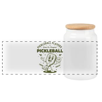 Pickleball-Spieler lustige Pickleball-Liebe - Panorama Keksdose mit Holzdeckel - Weiß - Vorne