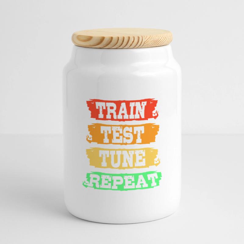 GPT Coder Programmierer Panorama Keksdose mit Holzdeckel