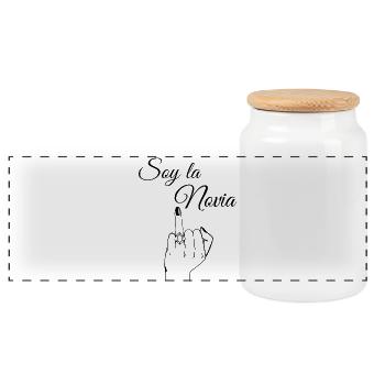 I'm the Farewell Bride - Panoramic Cookie Jar with Wooden Lid - white - Front