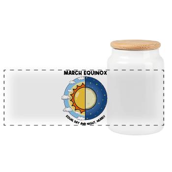 Équinoxe de mars Jour et nuit Équinoxe de printemps - Boîte à biscuits avec couvercle en bois - blanc - Devant