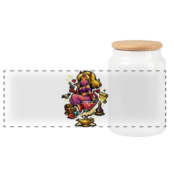 Femme de la fête du harem - Boîte à biscuits avec couvercle en bois - blanc - Devant