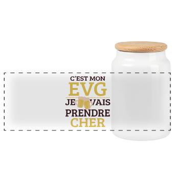 C’est Mon EVG Je Vais Prendre Cher Humour  - Boîte à biscuits avec couvercle en bois - blanc - Devant
