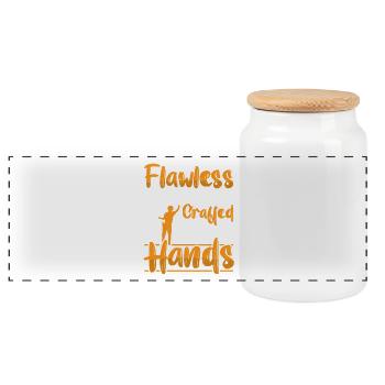 Drywall Drywall Builder Drywall Fitter - Panoramic Cookie Jar with Wooden Lid - white - Front