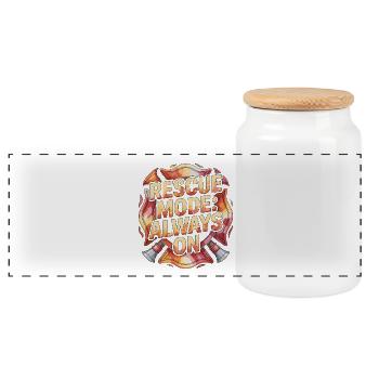 Mode de secours du lieutenant de pompier toujours activé Lutte contre les incendies - Boîte à biscuits avec couvercle en bois - blanc - Devant
