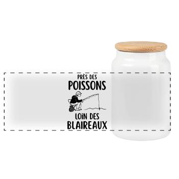 Humour pêche pêcheur  - Boîte à biscuits avec couvercle en bois - blanc - Devant
