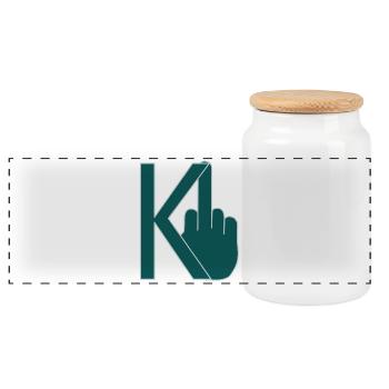 AI - Panoramic Cookie Jar with Wooden Lid - white - Front